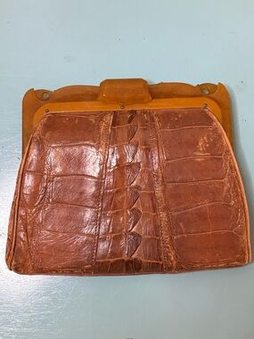 Genuine Brown Alligator Leather Womens Clutch Bag